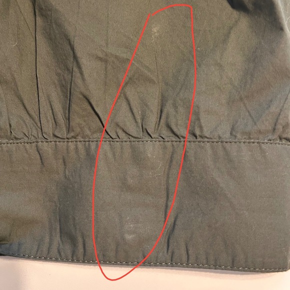 GAP Womens Olive Green Eyelet Lace Puff Sleeve Belted Midi Dress XL TALL - Picture 7 of 13